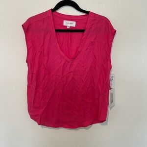 NWT Dear John Bright Pink Sleeveless Blouse